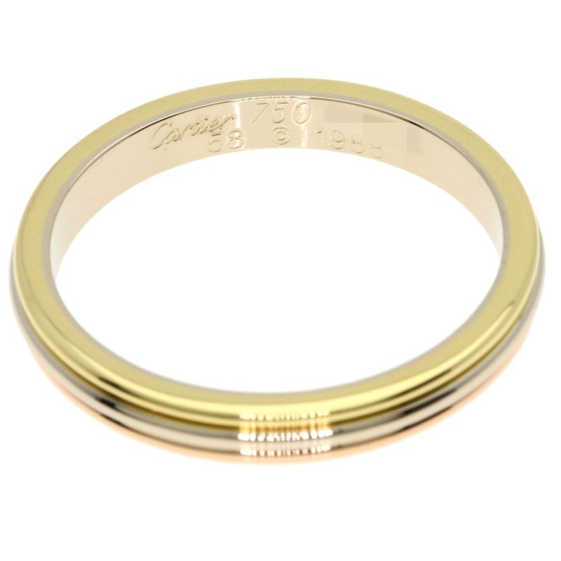 Cartier Three Color 58 Ring 18K Yellow Gold 18K Pink White