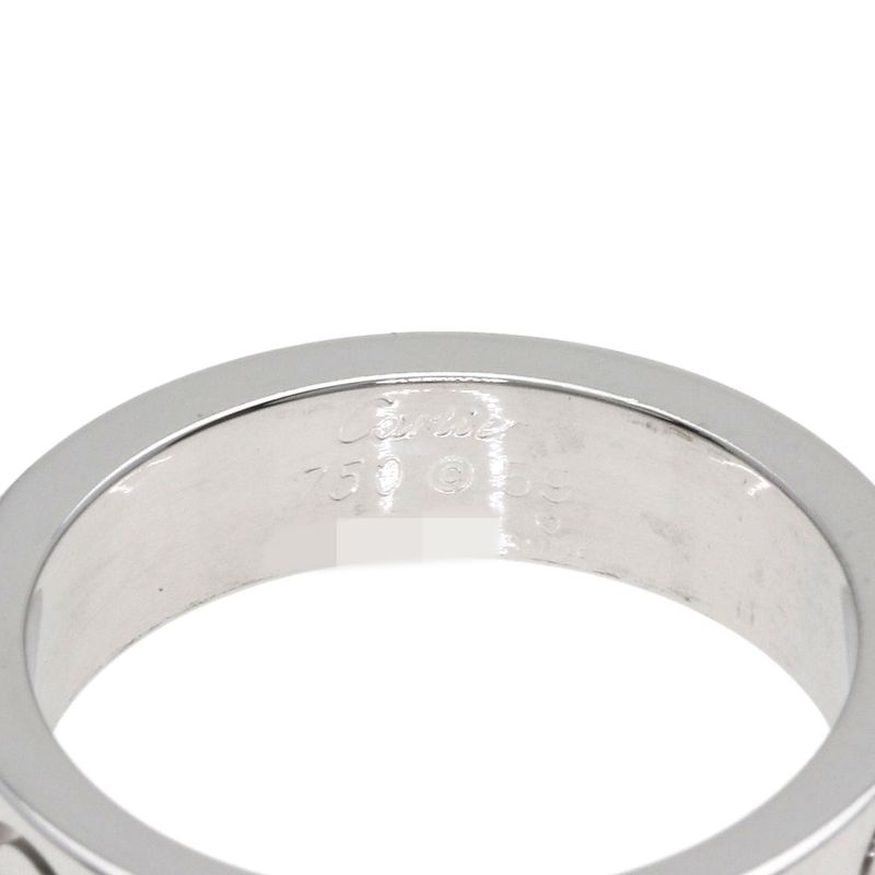 Cartier Love Ring Black Saffiano 59 Ring 18K White Gold