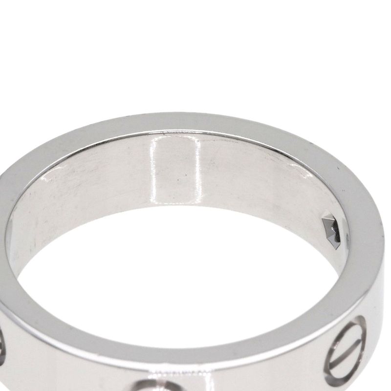 Cartier Love Ring Black Saffiano 59 Ring 18K White Gold