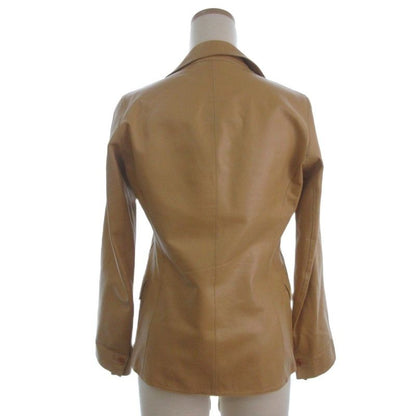 Fendi Leather Tailored Jacket Lamb Beige 38