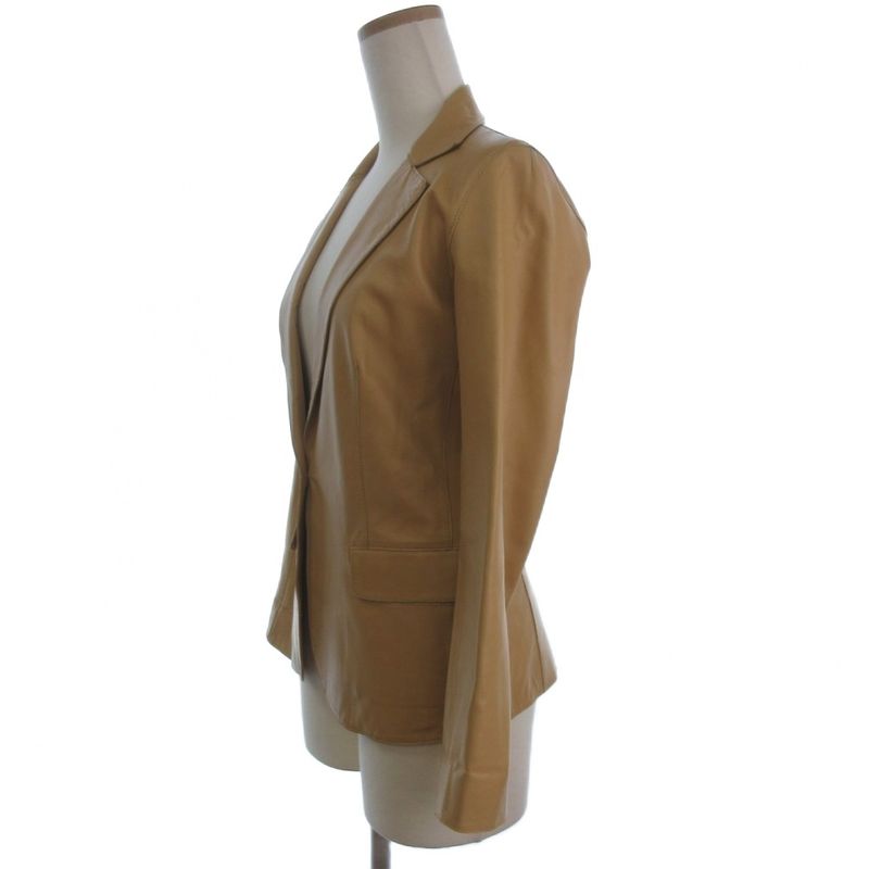 Fendi Leather Tailored Jacket Lamb Beige 38