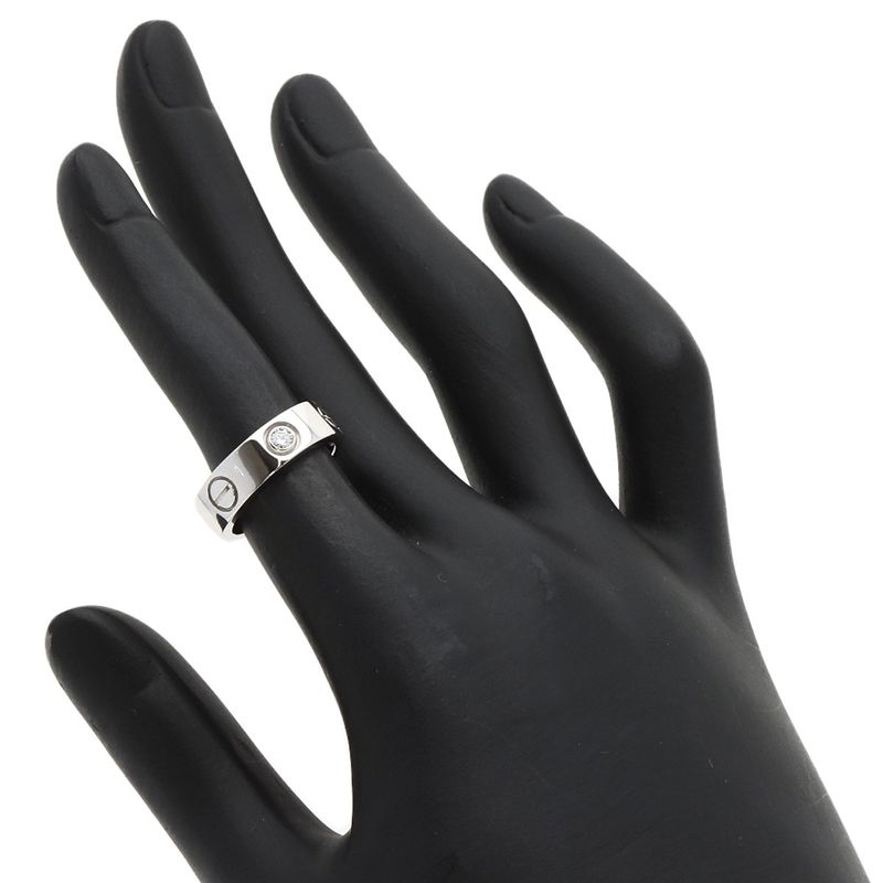 Cartier Love Ring Half Diamond Ring 18K White Gold