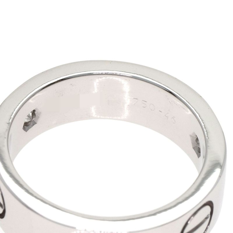 Cartier Love Ring Half Diamond Ring 18K White Gold