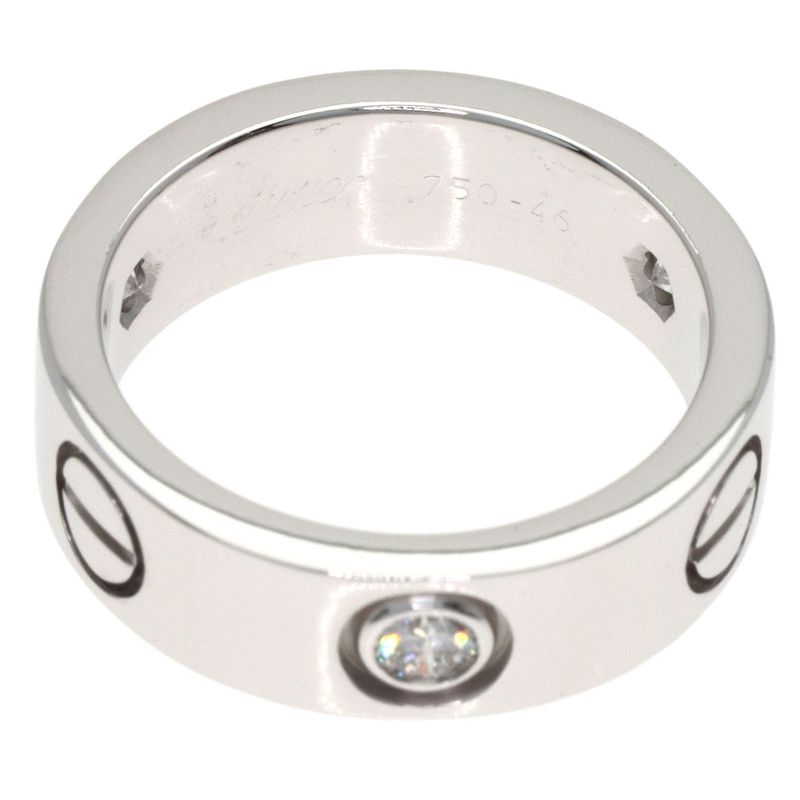 Cartier Love Ring Half Diamond Ring 18K White Gold
