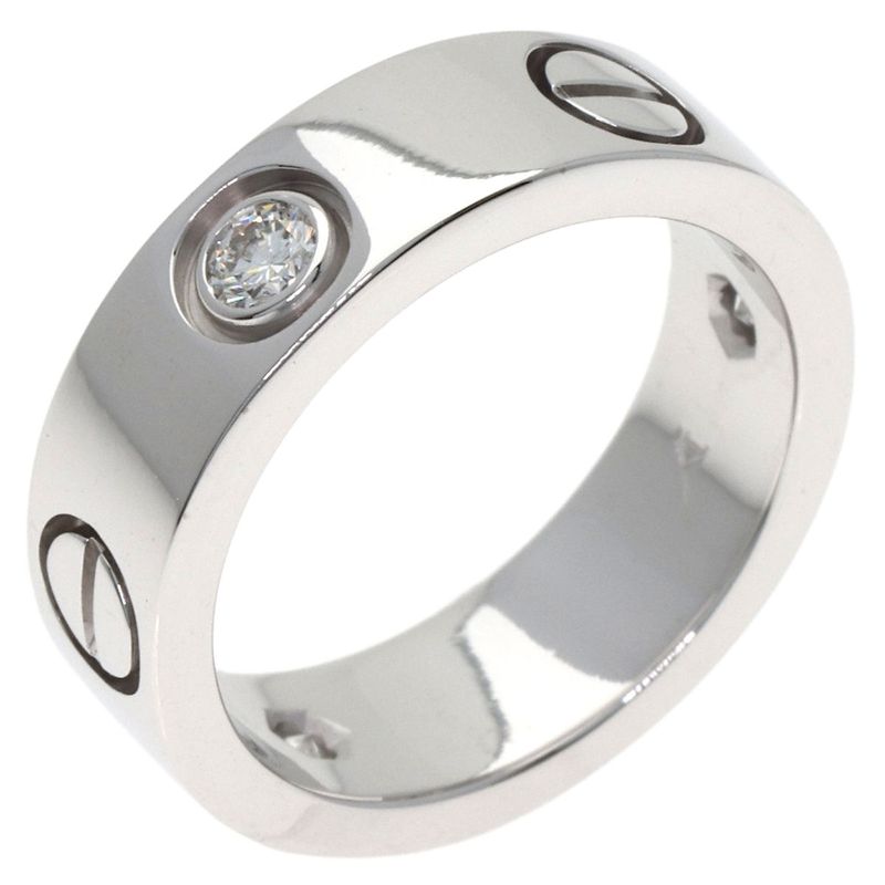 Cartier Love Ring Half Diamond Ring 18K White Gold