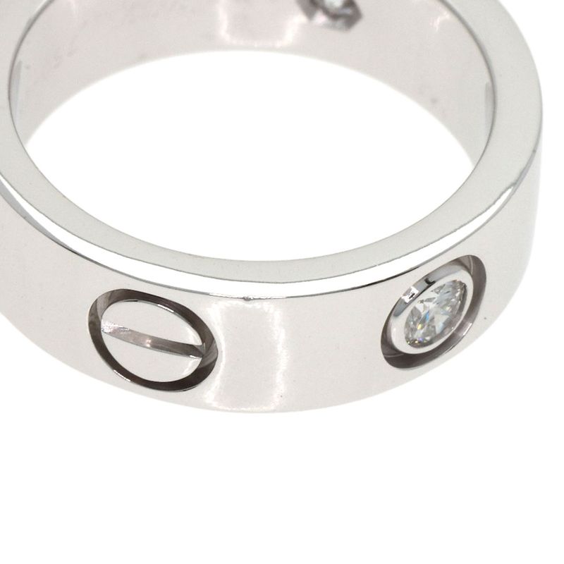 Cartier Love Ring Half Diamond Ring 18K White Gold