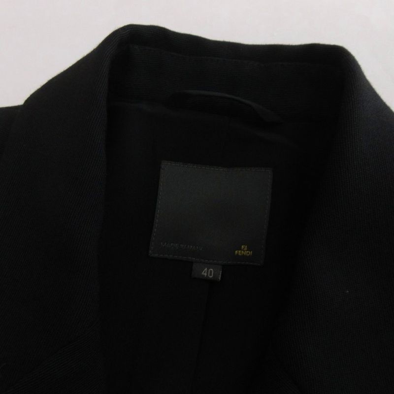 Fendi Short Terrace Jacket Wool Black 40