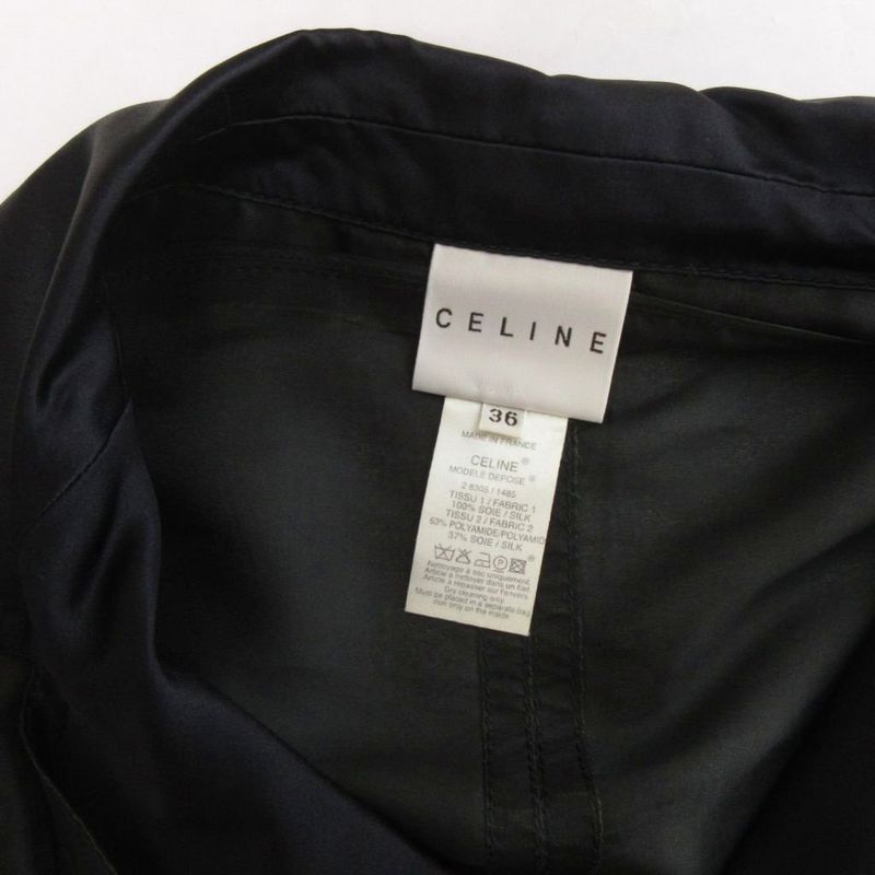 Celine Star Coat Silk Blend Black 36