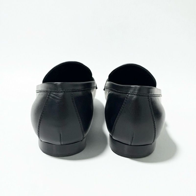 Louis Vuitton Upper Case Line Lofa Leather Shoes Leather Black Gold LV Logo