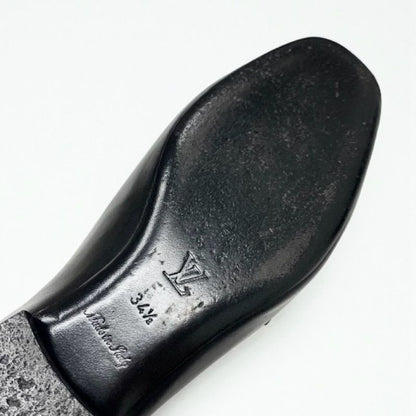 Louis Vuitton Upper Case Line Lofa Leather Shoes Leather Black Gold LV Logo