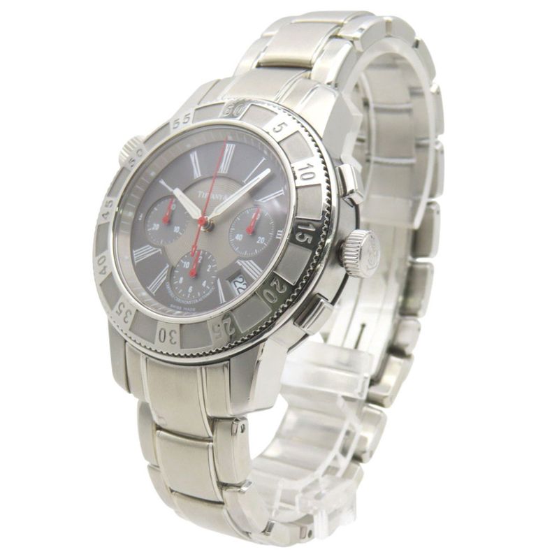 Tiffany & Co. Mark Chronograph Back Slot Automatic Winding Watch Stainless