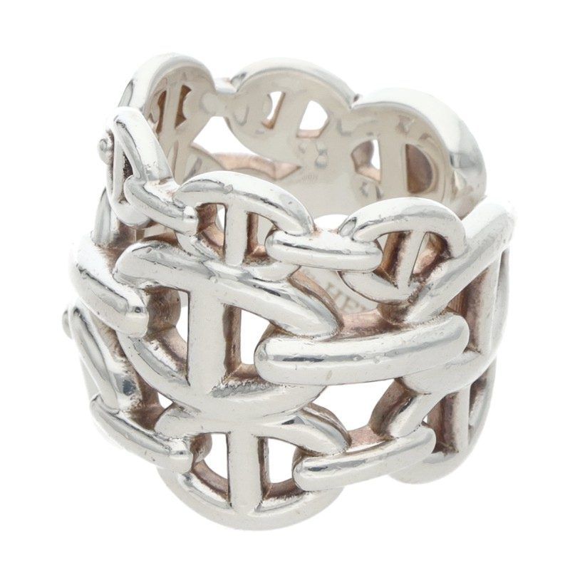 Hermes Chaine D'ancre Enchainee GM Silver Ring