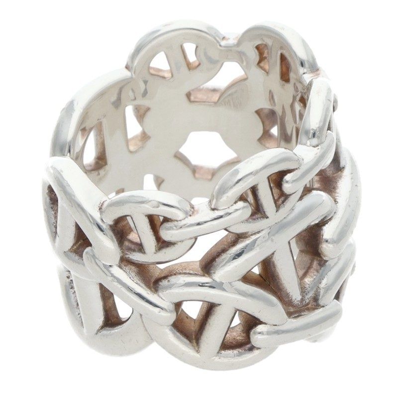 Hermes Chaine D'ancre Enchainee GM Silver Ring