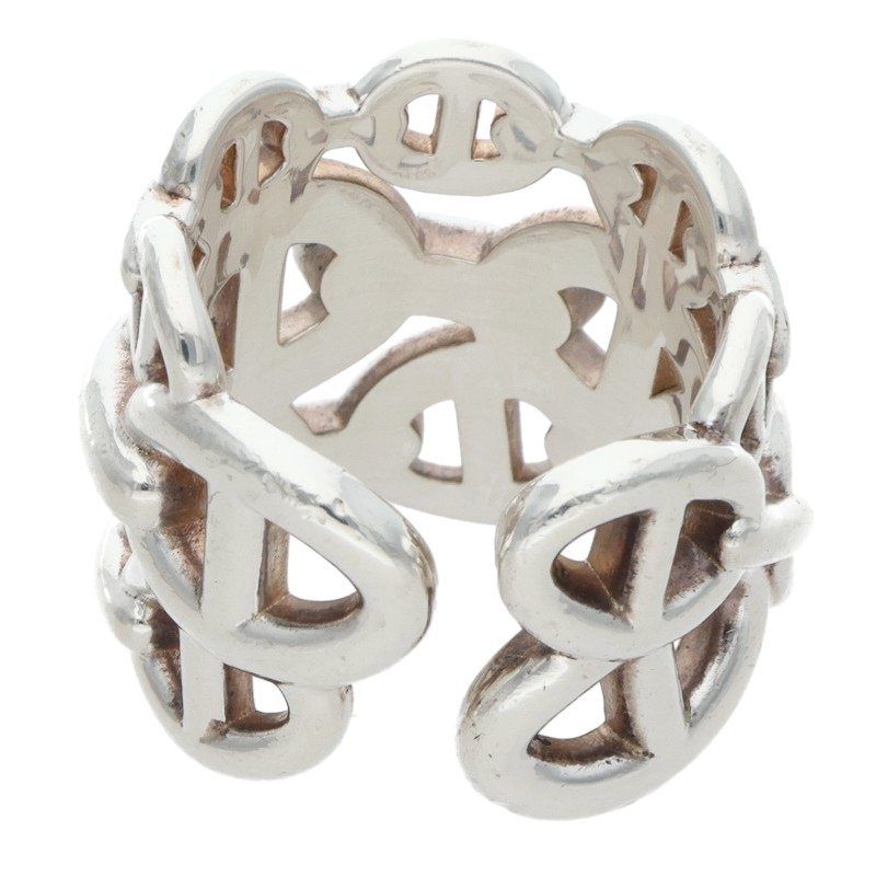 Hermes Chaine D'ancre Enchainee GM Silver Ring