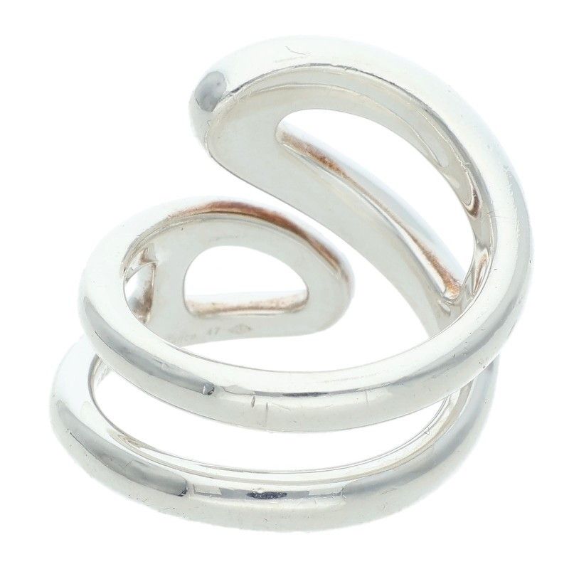 Hermes Chaine D'ancre Punk Twist Silver Ring 47