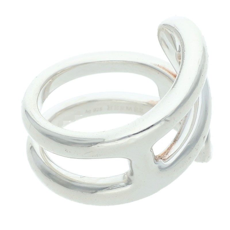 Hermes Chaine D'ancre Punk Twist Silver Ring 47
