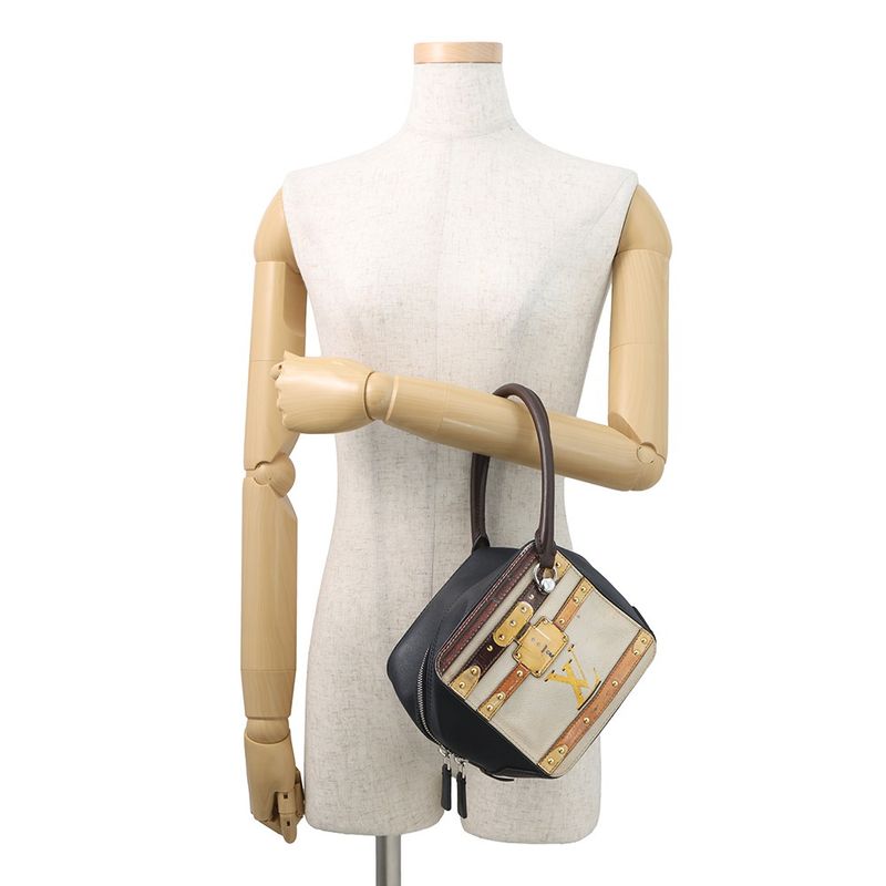 Louis Vuitton Handbag Monogram Trompe L'oeil Square Bag 2-Way Navybeige Brown