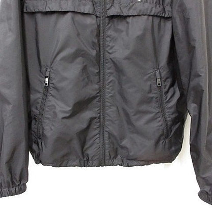 Prada Jacket Nylon Jacket Hood Zip Up Logo Black 48