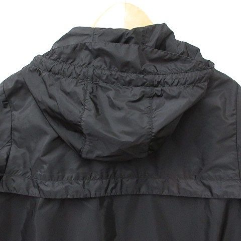 Prada Jacket Nylon Jacket Hood Zip Up Logo Black 48