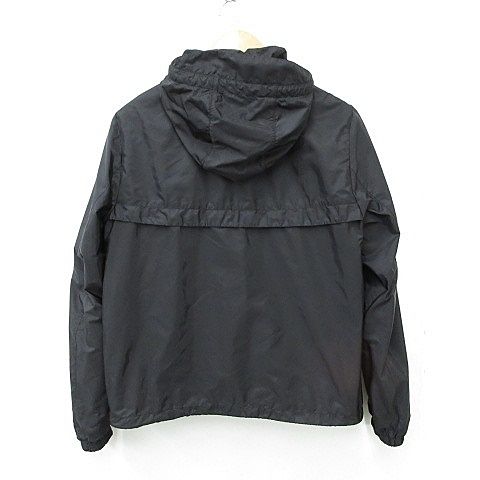 Prada Jacket Nylon Jacket Hood Zip Up Logo Black 48