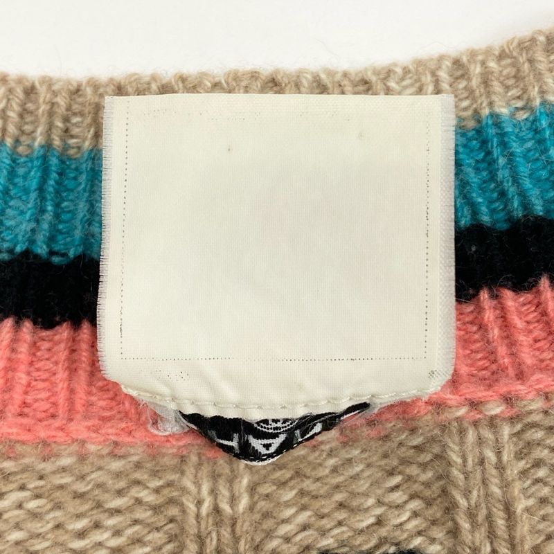 Chanel Cb9 Cashmere Screen Knit Long Sleeve Sweater CC Logo 42 Beige