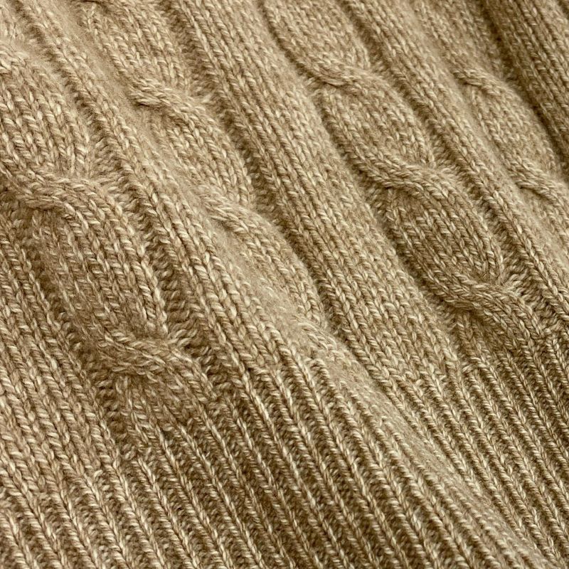 Chanel Cb9 Cashmere Screen Knit Long Sleeve Sweater CC Logo 42 Beige