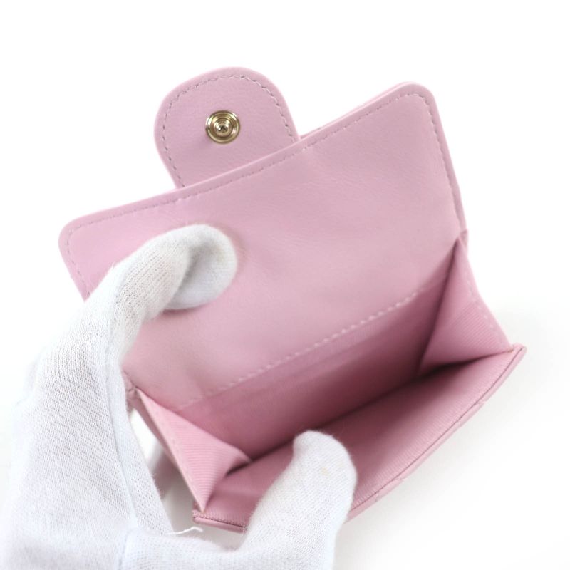 Chanel Lambskin CC Logo Quilted Small Flap Mini Wallet