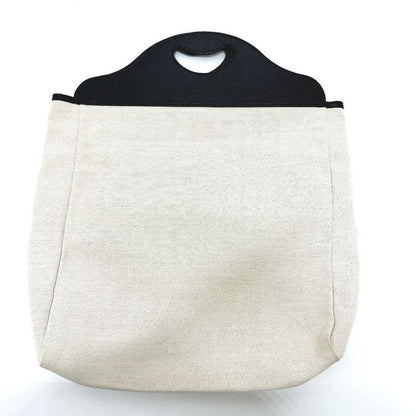 Gucci Handbag Cles Strogo Canvas Leather Beige Black
