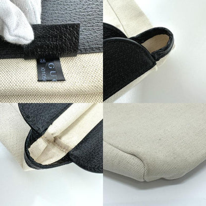 Gucci Handbag Cles Strogo Canvas Leather Beige Black