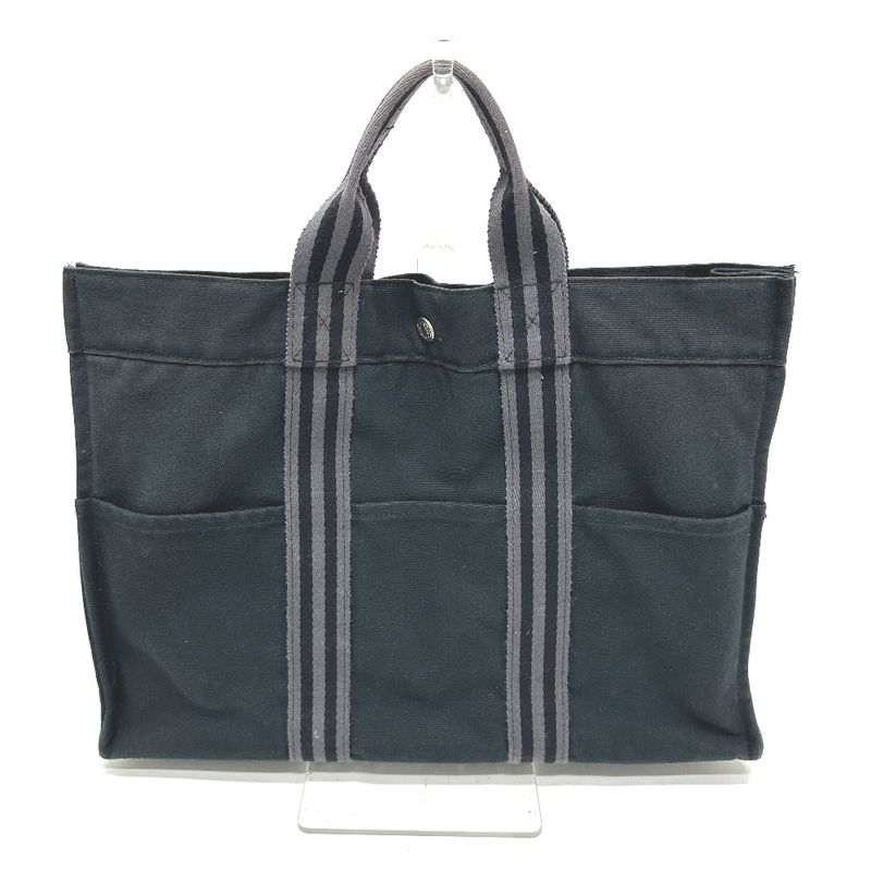 Hermes Tote Fourre Tout MM Canvas Black