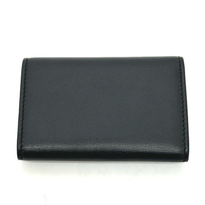 Gucci Key Case Embossed Logo Leather Black