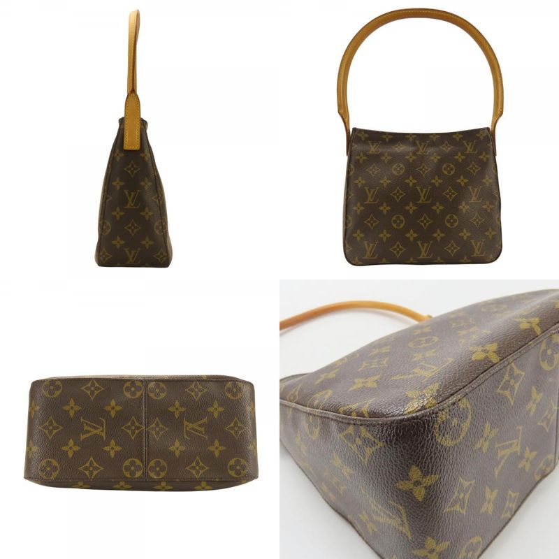 Louis Vuitton Shoulder Bag Looping MM Monogram Leather Brown