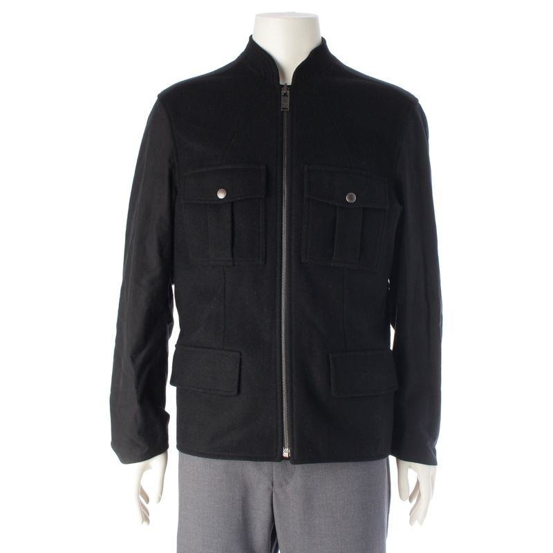 Louis Vuitton Nylon Wool Liner Double Zip Jacket Black 46