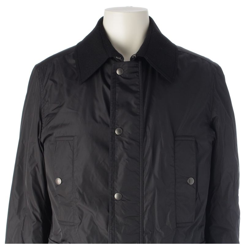 Louis Vuitton Nylon Wool Liner Double Zip Jacket Black 46