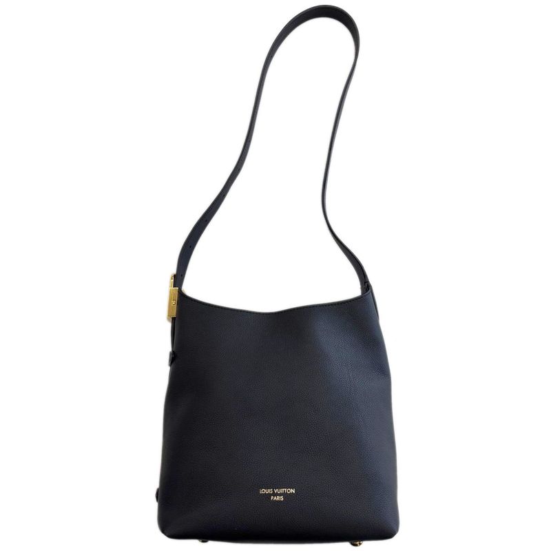 Louis Vuitton Leather Shoulder Low Key Hobo PM Black Gold