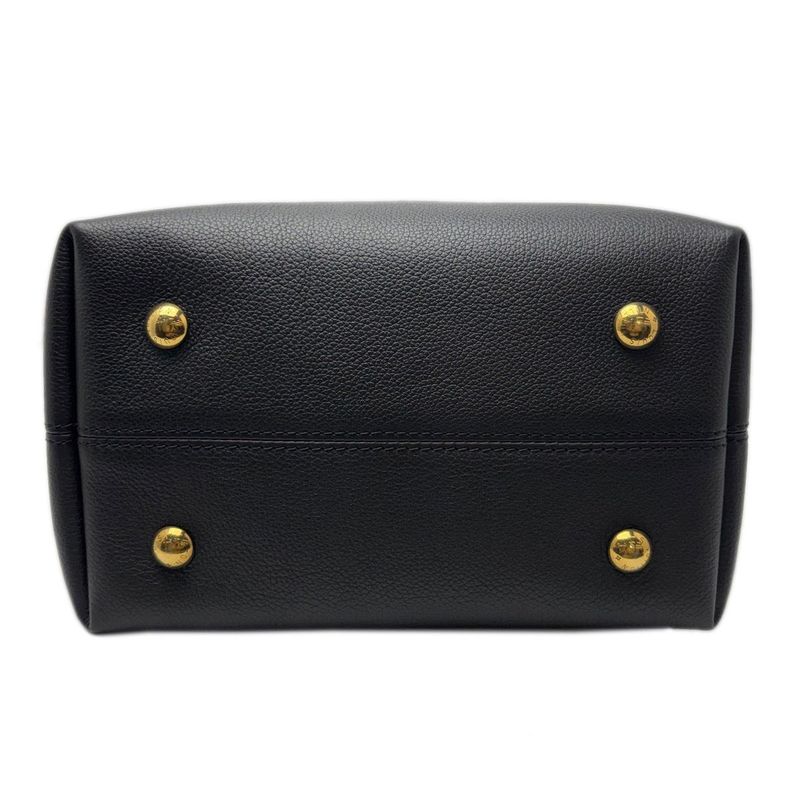 Louis Vuitton Leather Shoulder Low Key Hobo PM Black Gold