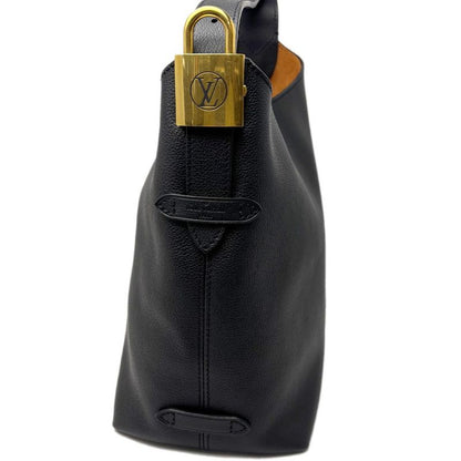 Louis Vuitton Leather Shoulder Low Key Hobo PM Black Gold