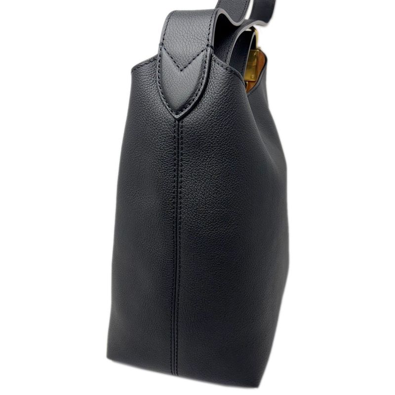 Louis Vuitton Leather Shoulder Low Key Hobo PM Black Gold