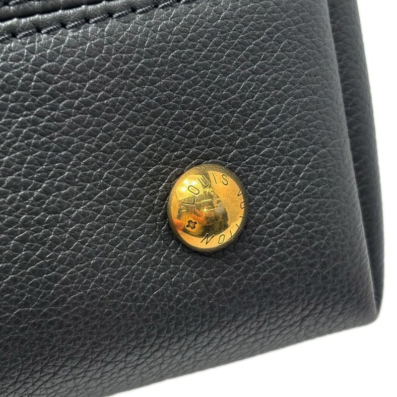 Louis Vuitton Leather Shoulder Low Key Hobo PM Black Gold