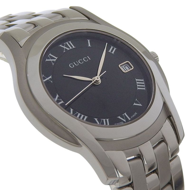 Gucci Class Stainless Steel Quartz Analog Display Black Dial Watch