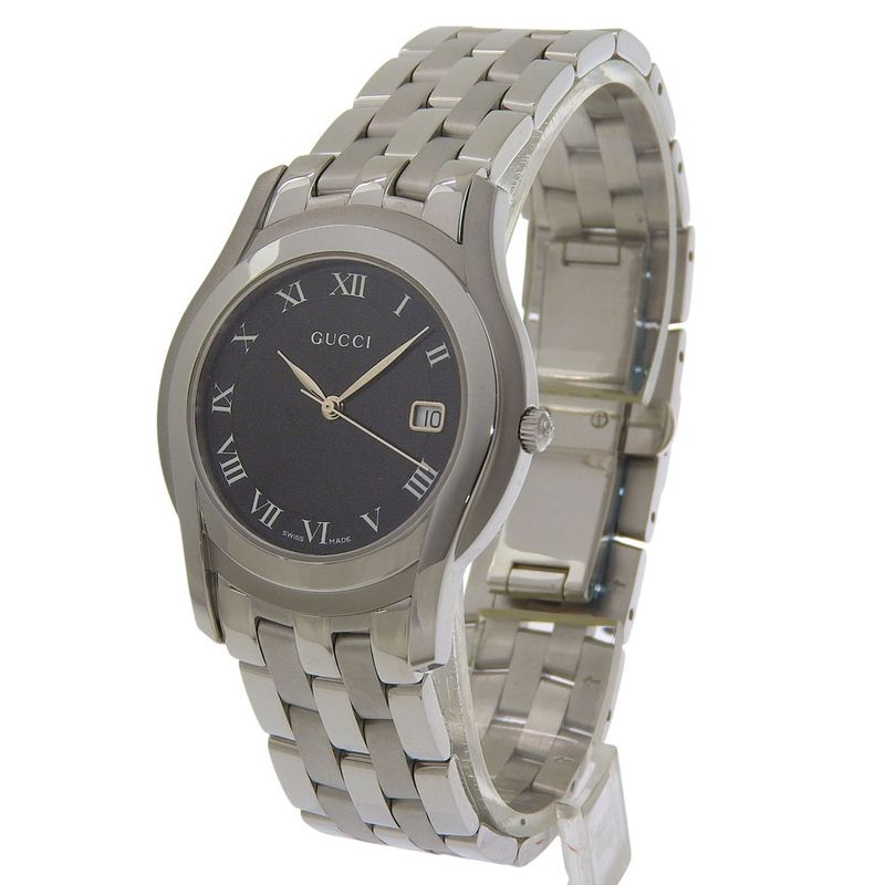 Gucci Class Stainless Steel Quartz Analog Display Black Dial Watch