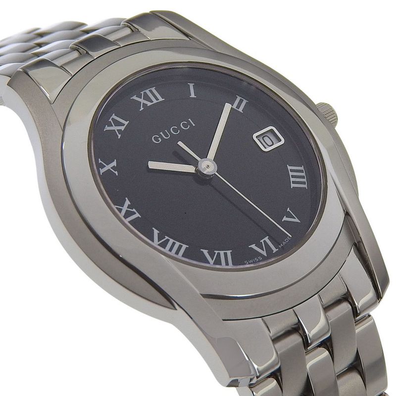 Gucci Class Stainless Steel Quartz Analog Display Black Dial Watch