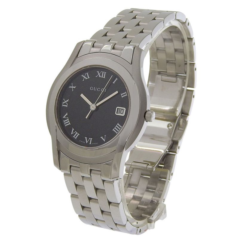 Gucci Class Stainless Steel Quartz Analog Display Black Dial Watch
