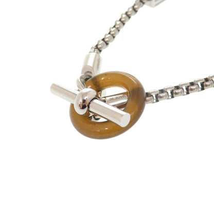 Hermes Merimelo Metal Buffalo Horn Silver Necklace