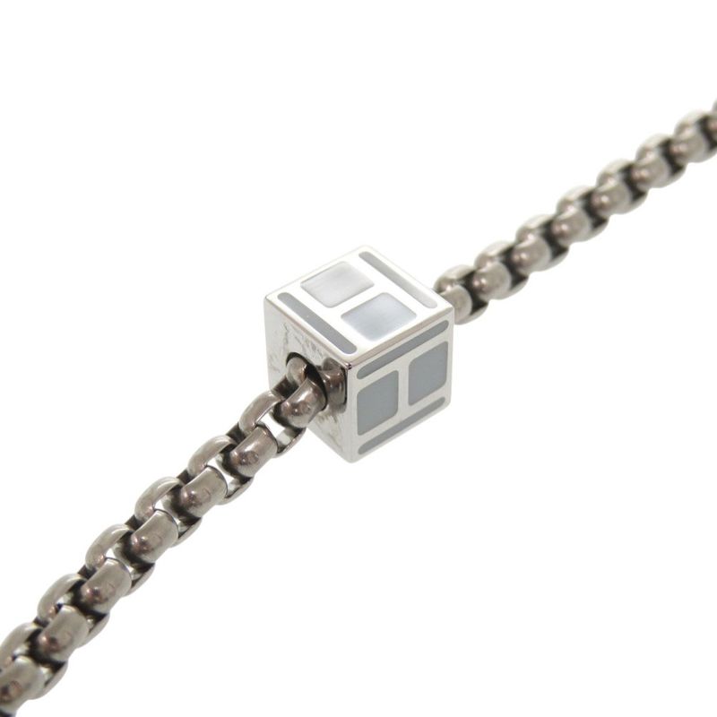 Hermes Merimelo Metal Buffalo Horn Silver Necklace