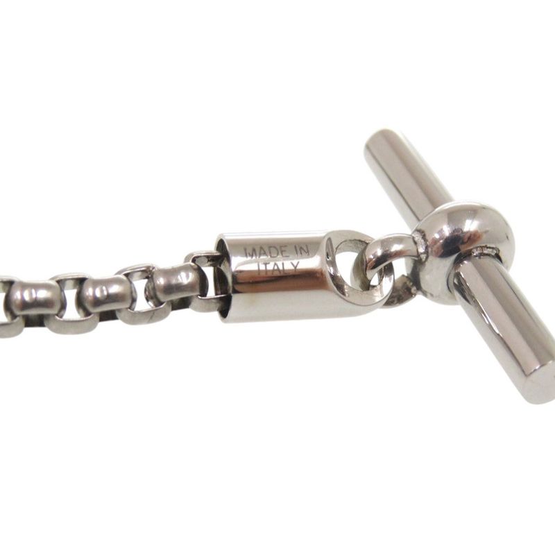 Hermes Merimelo Metal Buffalo Horn Silver Necklace