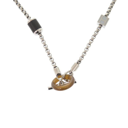 Hermes Merimelo Metal Buffalo Horn Silver Necklace