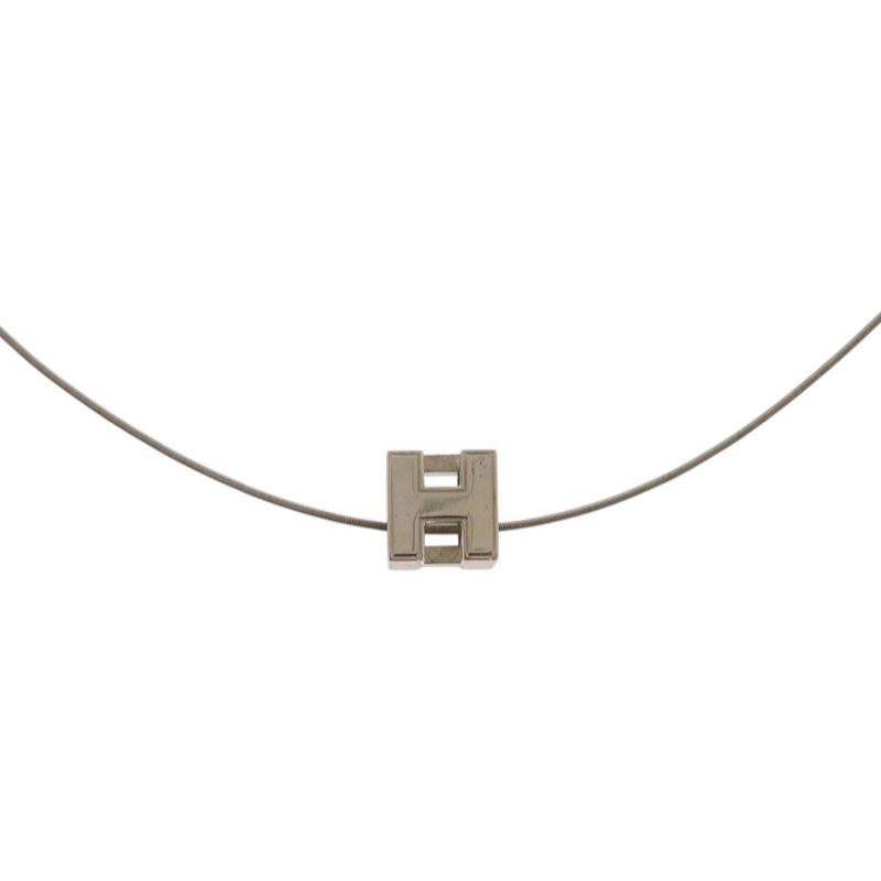 Hermes Cage Ash Cube Metal Orange Necklace