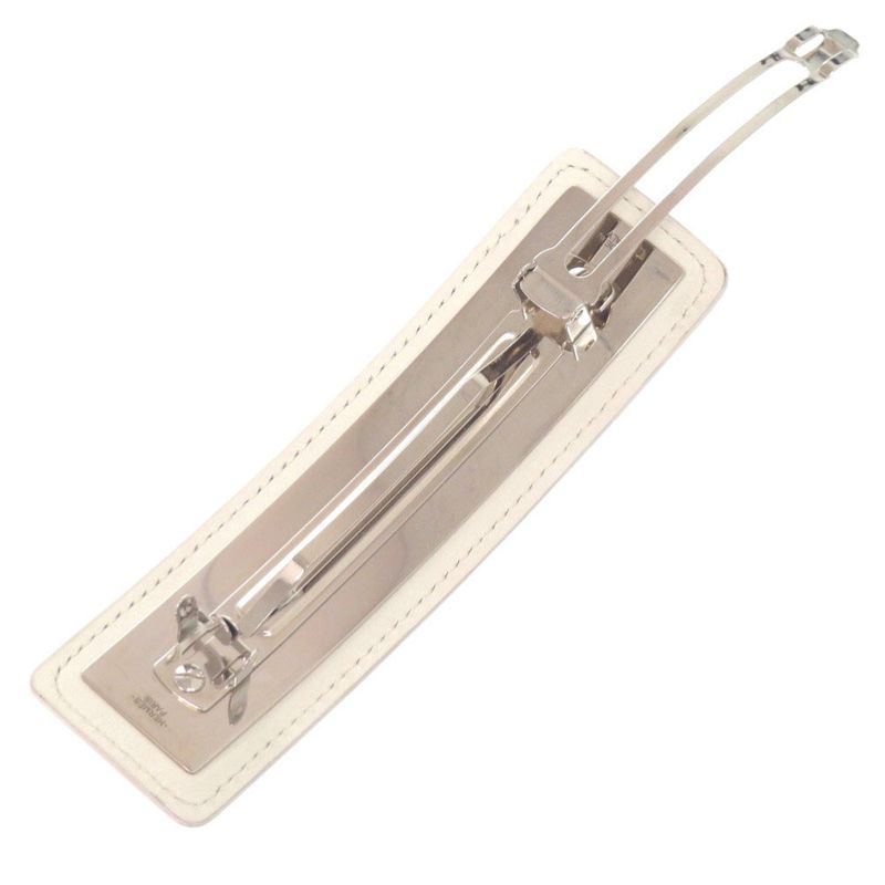 Hermes Manufacture de Boucleries Silver Leather Rouge Red Hair Clip