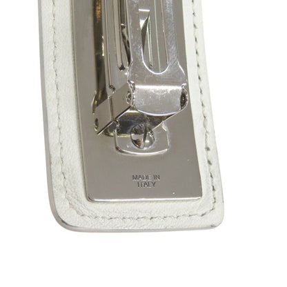 Hermes Manufacture de Boucleries Silver Leather Rouge Red Hair Clip
